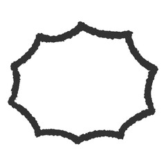 手描き風の爆発吹き出し（太線　内側が白背景）