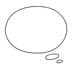 手描き風の楕円形の吹き出し（内側が白背景）