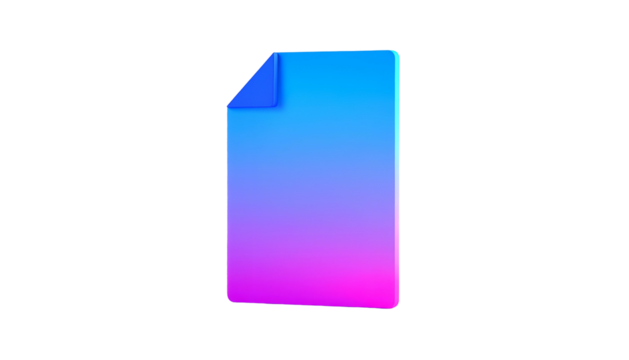 A vibrant, neon-outlined document against a stark black backdrop - Powered by Adobe