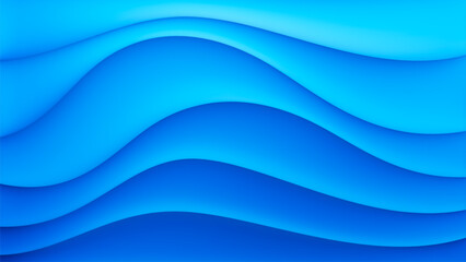 Fototapeta premium Smooth ocean waves flow in deep blue gradient full of depth and harmony. Peaceful calming fresh and tranquil abstract background with fluid design inspired by ocean waves and the serenity of water