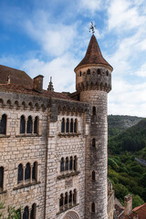 Exterior of the Basilica of Saint-Sauveur in the town of Rocamadour, France