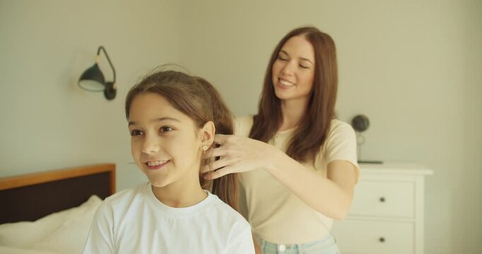 Tranquil early day hair dressing and familial braided together