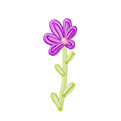 Naklejka premium Colorful, abstract flower, decorative botanical elements. Vector graphics.