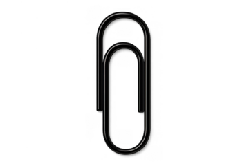 Black paperclip pinning documents, organizing important papers, work information, or office stationery items