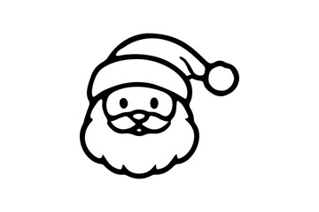 Santa Claus Face Minimal Vector Icon