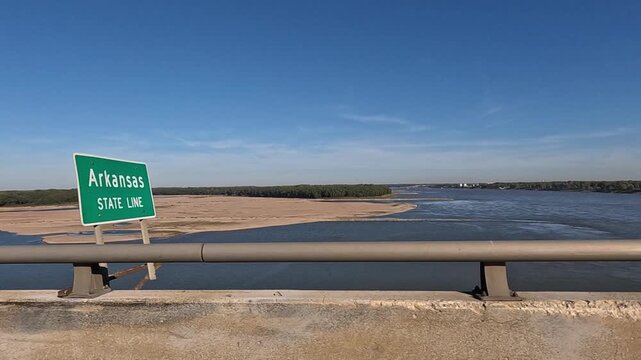 The Hernando de Soto Bridge is a major highway bridge that crosses the Mississippi River between Memphis, Tennessee, and West Memphis, Arkansas.