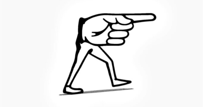 walking index finger as a guide metaphor that emphasize the pointing gesture