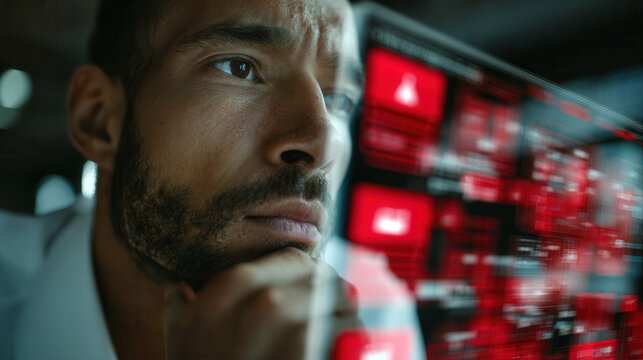 GDPR data privacy incident affecting corporate employee at office workstation - Powered by Adobe