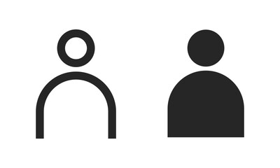 Person user icon, human flat icon vector
