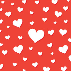 Vector Valentine's Background With White Heart On Red Background