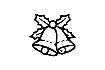 Christmas Bells Outline Icon vector