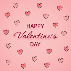 Vector Happy Valentine's Day Text With Hearts