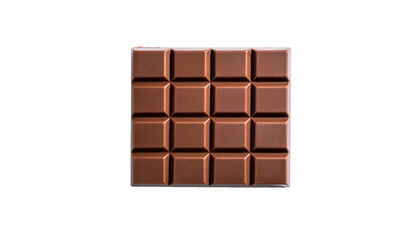 Obraz premium A square chocolate bar, divided into sixteen squares, centered on a black background