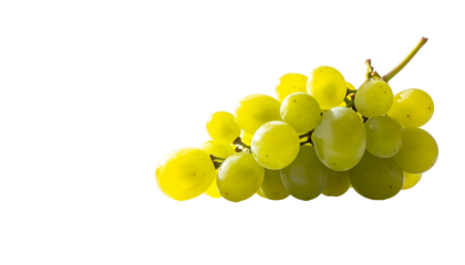 A close-up of a bunch of green grapes isolated against a black background