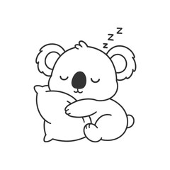 Cute baby koala cartoon illustration for children © Sai-man