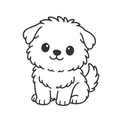 Fototapeta premium Cute smiling cartoon puppy illustration