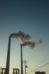  『周南コンビナート』えんとつの煙とHIKARI! 地球環境 SDGs  工場汚染 山口県観光