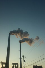  『周南コンビナート』えんとつの煙とHIKARI! 地球環境 SDGs  工場汚染 山口県観光