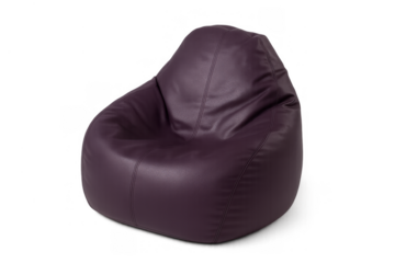 Purple leather bean bag chair providing comfortable modern seating and relaxing furniture for home interior design