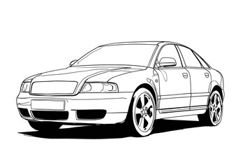 Fototapeta premium Audi car coloring page