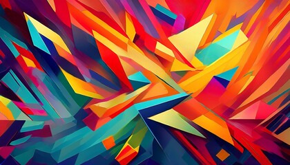 dynamic and vibrant abstract geometric design with sharp shapes and bright colors creating an energetic modern visual impression