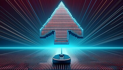 pixel digital arrow mouse pointer modern technology as the arrow hit the target minimal creative concept with copy space