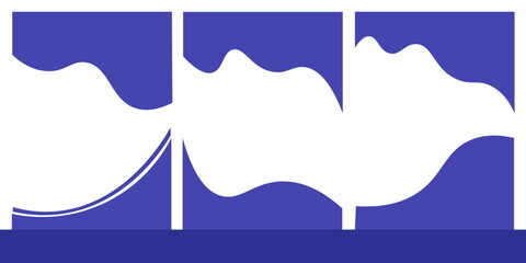 Collection of dividers shape templates. Modern separator header for website and app. Curve lines, wave collection of abstract design element for top and bottom page web site.