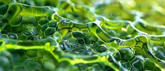 Hyper realistic visualization of photosynthesis chloroplast thylakoid membrane light reaction glowing energy transfer molecular detail accurate scientific symmetry cinematic proportion plain neutral