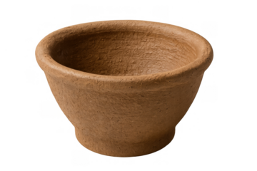 Biodegradable seed pot made from pulp, promoting ecological gardening, sustainable planting, and zero waste concepts, on transparent background