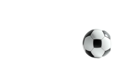 Black background with a classic soccer ball on the right side