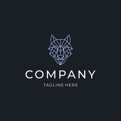 Wolf head line art logo with clean details and a strong wild identity.