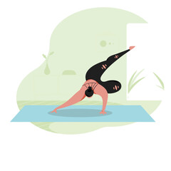 A girl practicing yoga