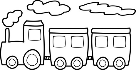 outline illustration of Train recolorable © Nugroho