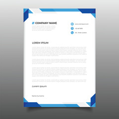 Elegant corporate letterhead profile template design geometric background
