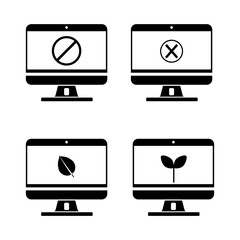 Digital Detox Smart Computer Black Vector Icon - Taking a break from social media for mental health