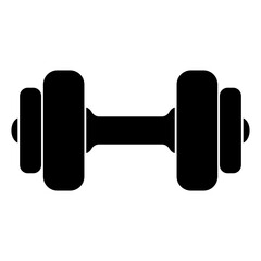 Dumbbell Exercise Gym Equipment Black Vector Icon Bodybuilding and strength training concepts