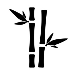 Black Bamboo Stalk Silhouettes Nature Icon Natural Plant for relaxation, wellness and growth concepts