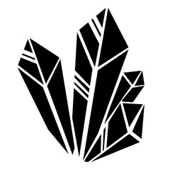 Black Healing Crystal Silhouette Black Icon Vector