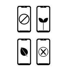 Digital Detox Smart Phone Black Vector Icon - Taking a break from social media for mental health