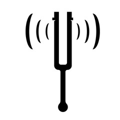 Tuning Fork Black Icon Vector
