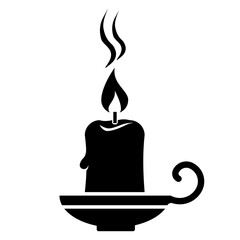 Silhouette of Scented Candle With More and Holder Concept for balance, cozy, calm and relaxation