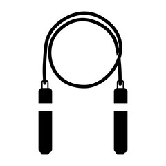 Skipping Rope Exercise Equipment Black Vector Icon