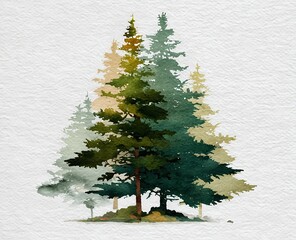 Harmonious watercolor woodland expressing timeless organic calm