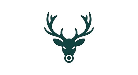 Naklejka premium Stylized Silhouette of a Majestic Deer Head with Antlers.