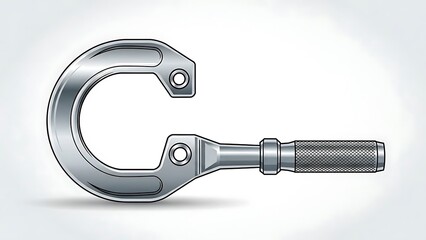 Metallic C-Shaped Micrometer Measuring Tool for Precision Measurements.