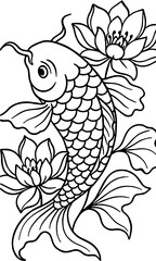 Design beutiful koi on branch