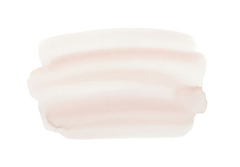 isolated, photorealistic abstract watercolor element, flat lay, with soft visible brush strokes in pale nude and cream tones on a transparent background. Concept for luxury branding