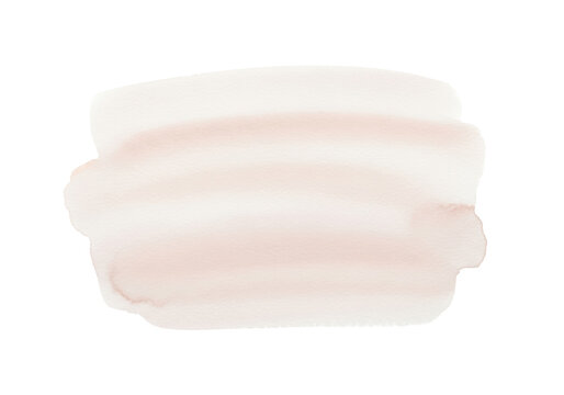 isolated, photorealistic abstract watercolor element, flat lay, with soft visible brush strokes in pale nude and cream tones on a transparent background. Concept for luxury branding