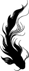 Fish in black for tattoo design or decoration