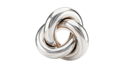 Abstract Silver Knot on White Background